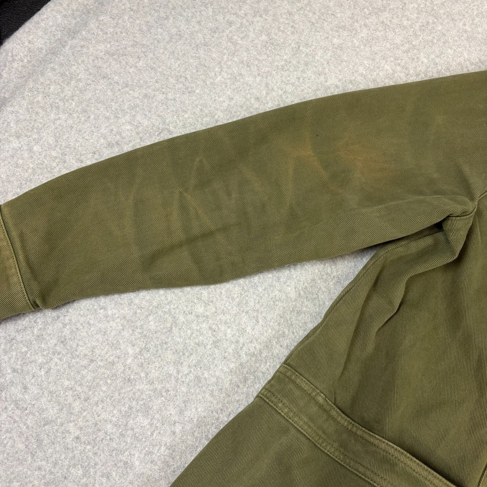 Sezane Will Jacket Womens Medium Green Suede Olive Button Pockets - Picture 5 of 7